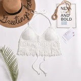 Y2k Tops French Floral Wood Ear-hem Camisole Women's Outer Wear with Breathable Lace Back-beautiful Underwear for Summer