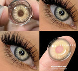 GETADME -Lente de Contato Natural Colorida para Olhos, Pupilas Cinzentas, Contatos Olhos Azuis, Maquiagem Beleza Anual, Contatos Olhos Verdes, 2Pcs