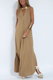 2025 New Solid Color Pullover V-Neck Beach Resort Elegant Long Dress Loose Sleeve Cardigan Casual Two Piece Se t