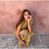 GETADME-Elegant Flower Print Short Sleeve Shirt Long Skirt Set Women Bodycon O-neck Tops Skirt 2025 New Vocation Beach Street Outfit