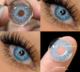 GETADME -Lente de Contato Natural Colorida para Olhos, Pupilas Cinzentas, Contatos Olhos Azuis, Maquiagem Beleza Anual, Contatos Olhos Verdes, 2Pcs