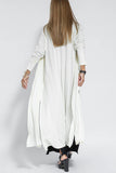 2025 New Solid Color Pullover V-Neck Beach Resort Elegant Long Dress Loose Sleeve Cardigan Casual Two Piece Se t