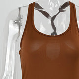 섹시 점프수트 여성 여름 신상품 민소매 솔리드 바디콘 롬퍼 백리스 패션 캐주얼 스트리트웨어 스포티 오버올