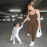 블랙 섹시 점프수트 여성 여름 민소매 롬퍼 스파게티 스트랩 백리스 캐주얼 바디콘 스키니 스포츠 패션 스트리트웨어 