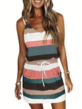 GETADME-Sleeveless Dress for Women Clothing 2025 Summer Vacation Pullover Beach Sundress Female Korean Fashion Slim Sexy Short Dresse M