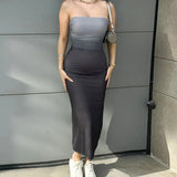 GETADME-여성용 타이다이 그라데이션 슬리브리스 백리스 스트랩리스 드레스 여름 섹시 슬림 바디콘 드레스 패션 비치 가슴 랩핑 의류