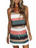 GETADME-Sleeveless Dress for Women Clothing 2025 Summer Vacation Pullover Beach Sundress Female Korean Fashion Slim Sexy Short Dresse M