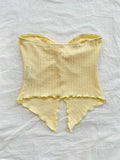 Getadme Twist Knot Cropped Tube Top for Women Summer Y2K Clothes Sexy Off the Shoulder Slit Crop Top