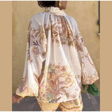 GETADME-시크한 프린트 여성용 반바지 정장 라플 싱글 브레스티드 풀슬리브 셔츠 신축성 허리 반바지 여성 세트 여름 아웃웨어