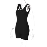 Dulzura Women Sleeveless Bodycon Streetwear Romper Playsuit Short Jumpsuit 2024 Autumn Clothes Wholesale Items For Business
