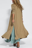 2025 New Solid Color Pullover V-Neck Beach Resort Elegant Long Dress Loose Sleeve Cardigan Casual Two Piece Se t