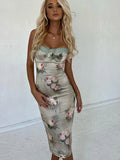 Getadme 섹시 백리스 프린트 여성용 드레스 스파게티 스트랩 스키니 레트로 봄 여름 파티 댄스 파티 2023 새 드레스