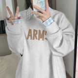 GETADME 패션 귀여운 롱 프린트 후드 스웨트셔츠 후드 패션 봄과 가을에 캐주얼하고 느슨하고 느슨하게 떨어지는 어깨 