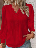 GETADME Long Sleeve V-Neck Fine Elegant Woman Shirts Lace Spliced Hollow Office Lady Blouses Youthful Fashion Loose Streetwear Tops