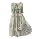 GETADME 조절 가능한 허리 드레스, 여성 여름 휴가 스타일 벨트 허리 턴다운 칼라가 있는 플로럴 프린트 A라인 미디 드레스