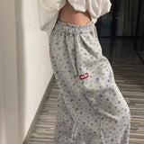 GETADME American Floral Lazy Pants Women's Autumn Winter New Women Personalized Simple INS Thickened High Waist Straight Wide Leg Pants