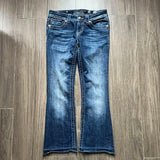 GETADME American Harajuku Gothic Y2K Heavy Industry Washed Blue Embroidered Pattern Jeans Women's Autumn Street Trend Slim Flared Jeans