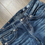 GETADME American Harajuku Gothic Y2K Heavy Industry Washed Blue Embroidered Pattern Jeans Women's Autumn Street Trend Slim Flared Jeans