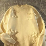GETADME American Retro Cartoon Cat Bow Plush Sweater Sweater Women Y2K Korean Autumn and Winter Sweet and Spicy Jacquard Loose Pullover