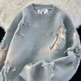 GETADME American Retro Cartoon Cat Bow Plush Sweater Sweater Women Y2K Korean Autumn and Winter Sweet and Spicy Jacquard Loose Pullover