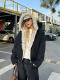 Veste à capuche rétro américaine Getadme pour femme, style streetwear Y2K, hiver, en velours épais et chaud, coupe ample et décontractée, style Harajuku.