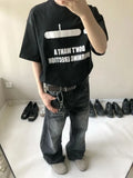 GETADME American Vintage Washed Hole Jeans for Women Autumn Winter New Straight Trousers Y2k E-Girl High Waist Loose Wide Leg Pants
