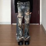 GETADME American Wasteland Street Y2K Printed Washed Baggy Jeans Woman High Street Retro Hot Girl Loose Casual High Waist Straight Jeans