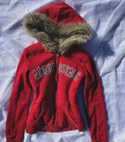 GETADME Veste à capuche américaine en peluche style streetwear y2k pour hommes et femmes, imprimé gothique Harajuku, sweat à capuche noir oversize, vêtements tendance