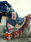 GETADME Autumn Fashion Women's Skirt Y2k Classic Retro Irregular Patchwork Imitation Denim Midi Skirt Women's Gothic A-Line Skirt 2025