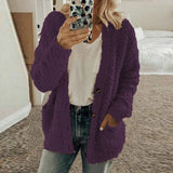 GETADME Autumn Soft Long Coat Women Jumper Pull Femme Loose Knitted Ladies Outerwear Outerwear Buttons Cardigan Coat Sweater Clothing