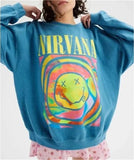 GETADME Autumn Trend Women's Hoodie Multicolour Cartoon Printing Pullovers Long Sleeves Tops Loose Sweatshirt O-neck Girl's Y2k Clothes