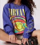 GETADME Autumn Trend Women's Hoodie Multicolour Cartoon Printing Pullovers Long Sleeves Tops Loose Sweatshirt O-neck Girl's Y2k Clothes