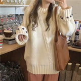 GETADME Autumn/Winter New Fashionable Retro Solid Color Thick Loose High Quality Sweater Casual Versatile Elegant Knitted Women's Top