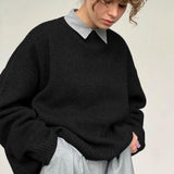 GETADME Autumn Winter Round Neck Sweater Women Cashmere Fashion Basic Knitted Pullover Chic Soft Casual Female Jumper Long Sleeve Tops