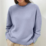 GETADME Autumn Winter Round Neck Sweater Women Cashmere Fashion Basic Knitted Pullover Chic Soft Casual Female Jumper Long Sleeve Tops