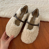 Chaussures plates GETADME automne-hiver pour femmes, rembourrées en coton, style rétro tendance, confortables et à semelle souple.