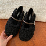 Chaussures plates GETADME automne-hiver pour femmes, rembourrées en coton, style rétro tendance, confortables et à semelle souple.