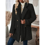 GETADME Autumn Winter Women Elegant Solid Color Fuzzy Lapel Coat Warm Casual Soft Zipper Jacket Plush Overcoat Female Fluffy Outwear