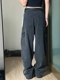 GETADME Autumn Women Harajuku Cargo Baggy Blue Jeans Streetwear Hip Hop Oversize Casual Wide Leg Vintage Demin Pants Y2k Loose Trousers