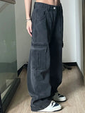 GETADME Autumn Women Harajuku Cargo Baggy Blue Jeans Streetwear Hip Hop Oversize Casual Wide Leg Vintage Demin Pants Y2k Loose Trousers