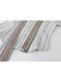 GETADME Autumn Women Vintage Preppy Style 2000s Aesthetic Striped Shirts With Tie Design Long Sleeve Blouses Crop Tops Y2k Streetwear