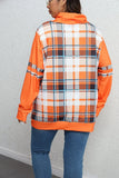 Sweat-shirt à capuche à carreaux imprimé grande taille pour femme, automne-hiver GETADME, style décontracté et simple.