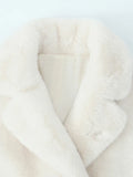 GETADME Autumn and winter new European and American style women's casual wear with belt artificial fur coat jacket for women