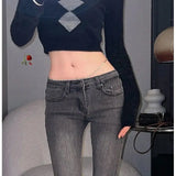 GETADME BTFG Autumn Plus Size Slightly Sexy Low Waist Jeans Women's New Fashion Retro Personality Elastic Loose Slim Flared Trousers