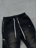GETADME Baggy Casual Y2K pants Retro Hip Hop Zipper cargo pants Sweatpants Men Women Harajuku Letter joggers women trousers Streetwear