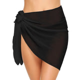 GETADME 비치 비키니 랩 쉬어 숏 스커트 쉬폰 스카프 커버업 F/ 수영복 여성 숏 사롱 수영복 커버업 투명 비키니 숄