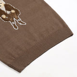 GETADME Bear Knit Sweater Autumn Winter Women Knitted Pullover Long Sleeve O-neck Warm RL Tops Coat Cashmere Lauren's Knitwear Clothing