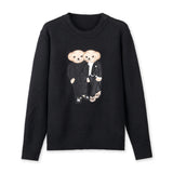 GETADME Bear Knit Sweater Autumn Winter Women Knitted Pullover Long Sleeve O-neck Warm RL Tops Coat Cashmere Lauren's Knitwear Clothing