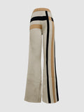 GETADME Beautyblue Women Loose Trousers Striped Pants 2025 New Casual Loose Wide Leg Elastic Waist Bottoms Fashion Female Office Commute