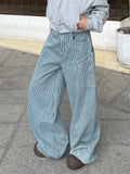 GETADME Blue High Waist Women Jeans Hip-hop Style Fashion Vintage Streetwear Y2K Wide Leg Jean 2025 Female Trouser Baggy Denim Pants